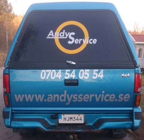 Bildekor bak Andys Service producerad av Andys Service